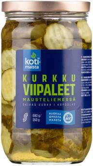 Kotimaista kurkkuviipaleet mausteliemessä 680/350g
