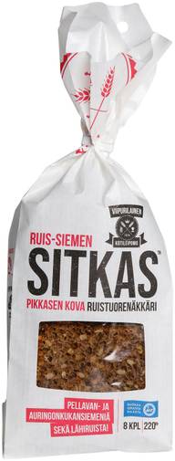 Viipurilainen 220g Sitkas 100% ruis-siemen tuorenäkkäri 8kpl