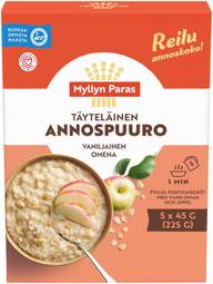 Myllyn Paras Täyteläinen Annospuuro Vaniljainen Omena 5x45g