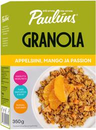 Paulúns appelsiini, mango ja passiohedelmä granola 350g