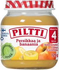 PILTTI 125g Persikkaa ja banaania hedelmäsose 4kk