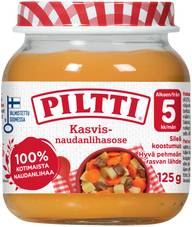 Piltti 125g Kasvis-naudanlihasose lastenateria 5kk