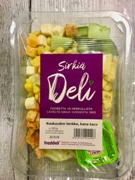 Herkkusalaatti, kana-taco, Sirkiä Deli