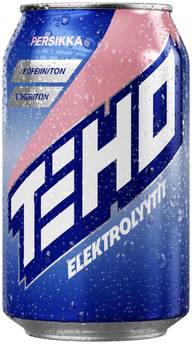 TEHO Elektrolyyttijuoma Persikka sokeriton 0,33 l tlk
