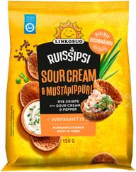 Linkosuo Ruissipsi sourcream & mustapippuri 150g