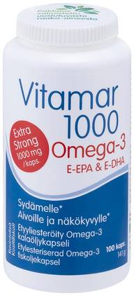 Vitamar 1000 etyyliesteröity Omega-3-kapseli 100 kaps