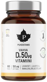 Puhdistamo Vahva D-vitamiini 50 µg 60 kapselia