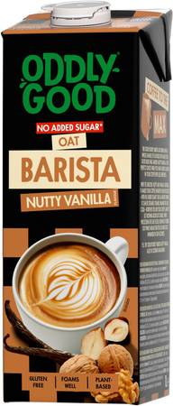 Oddlygood® Barista kaurajuoma 1 l nutty vanilla ei lisättyä sokeria UHT gluteeniton