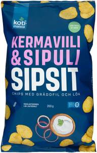 Kotimaista Kermaviili & sipuli sipsit 200g