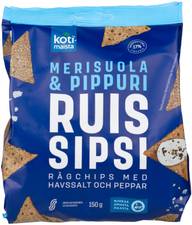 Kotimaista Ruissipsi Merisuola&Pippuri 150g