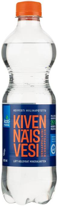 Kotimaista hiilihapotettu Kivennäisvesi veriappelsiini 500 ml