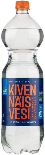 Kotimaista Kivennäisvesi veriappelsiini kevyesti hiilihapotettu 1,5l