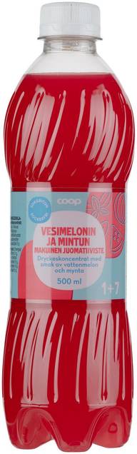 Coop sokeriton vesimelonin ja mintun makuinen juomatiiviste 0,5l