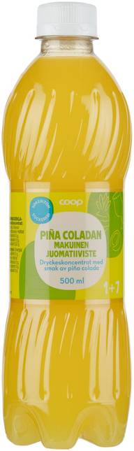 Coop sokeriton Pina Coladan makuinen juomatiiviste 0,5l