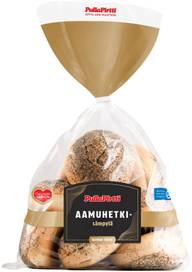 Pulla-Pirtti Aamuhetki-sämpylä 8/400g halkaistu laktoositon kuidun lähde vehnäsämpylä