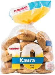 Pulla-Pirtti 10 Kaura sämpylä 10/470g halkaistu laktoositon runsaskuituinen lisäaineeton vehnä-kaurasämpylä
