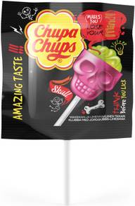 Chupa Chups 15g Skull mansikan- ja limenmakuinen tikkukaramelli