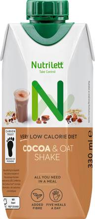 Nutrilett Cocoa & Oat VLCD valmis kaakao&kauramaitopirtelö 330ml