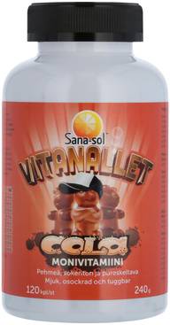 Sana-sol Vitanallet monivitamiini Cola 120kpl/240g