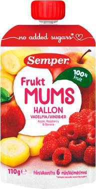 Semper Fruktmums Vadelma 6kk hedelmäsose 110g