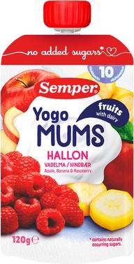 Semper Yogomums Vadelma 10kk jogurttihedelmäsose 120g