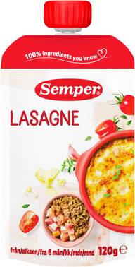Semper Lasagne lastenateria 6kk 120g
