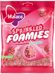 Malaco Sprinkled Foamies Strawberry makeinen 110g