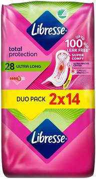 LIBRESSE Ultra Long siivetön side 28 kpl Duo pack