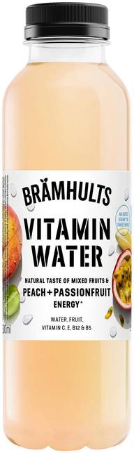 Brämhults Vitamin Water vitaminoitu Rypäle-persikka-passion-sitruuna hedelmäjuoma 0,5 L