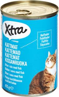Xtra kissanruoka paloja kastikkeessa, sisältää kalaa 415 g täysrehu