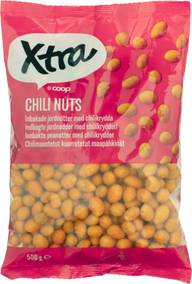 Xtra Chilimaustetut kuorrutetut maapähkinät 500 g