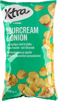 Xtra sour cream & onion perunalastut 250 g
