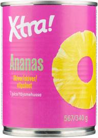 Xtra ananasviipaleet mehussa 567/340g