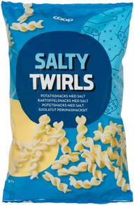Coop Salty Twirls suolatut perunasnacksit 150 g