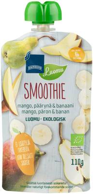 Rainbow smoothie mango, banaani & päärynä luomu 110 g 6 kk