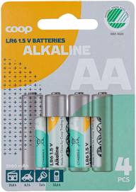 Coop alkaliparisto AA/LR6/1,5V 4 kpl