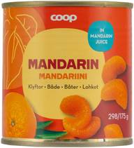 Coop mandariinilohkot mandariinitäysmehussa 298/175 g