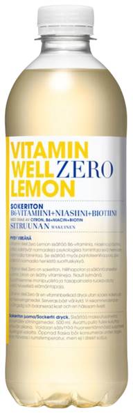 Vitamin Well Zero Lemon hyvinvointijuoma 500ml
