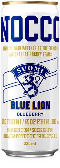 NOCCO Blue Lion - Aminohappoja, kofeiinia ja vitamiineja sisältävä hiilihapotettu energiajuoma 330ml