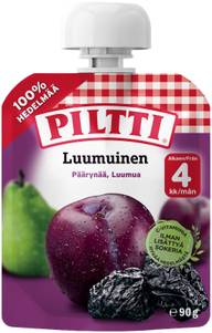 Piltti 90g Luumuinen hedelmäsose 4kk annospussi