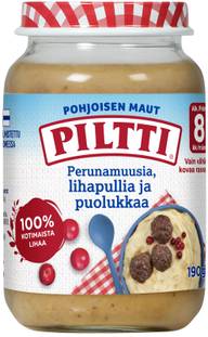 PILTTI Pohjoisen maut 190g Perunamuusia lihapullia ja puolukkaa lastenateria 8kk