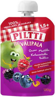 PILTTI Iso Välipala 150g  Omena-Mustikka, Vadelma, Karhunvatukka 1,5+v annospussi