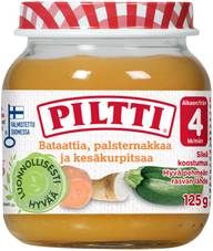 PILTTI 125g Bataattia, palsternakkaa ja kesäkurpitsaa kasvissose 4kk