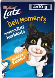 Latz ® Deli Moments™ maukkaat nestemäiset herkut kissoille Sisältää kanaa 4x10 g pussi