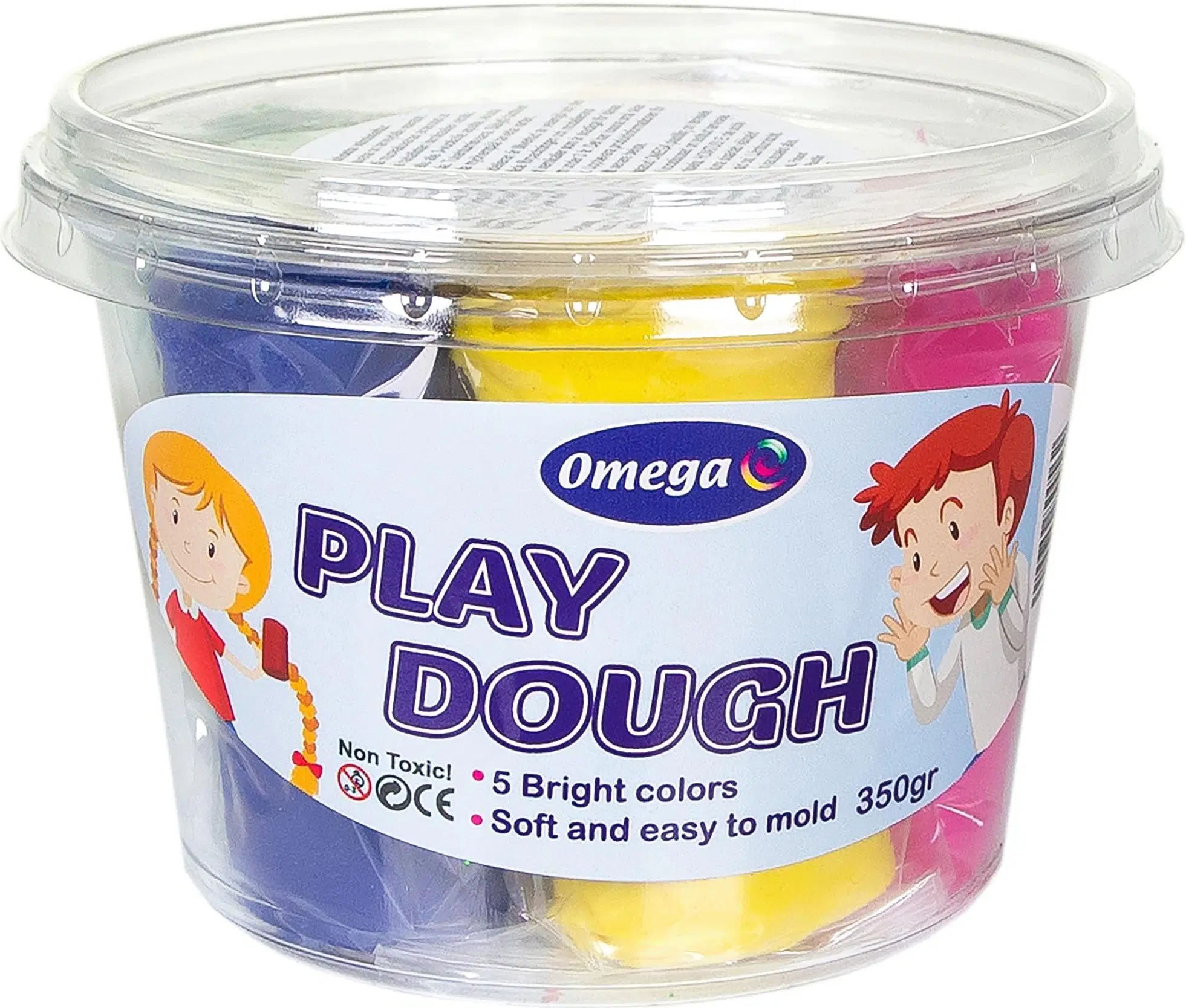 Omega Omega muovailuvaha sanko 5 x 70 gr, perusvärit