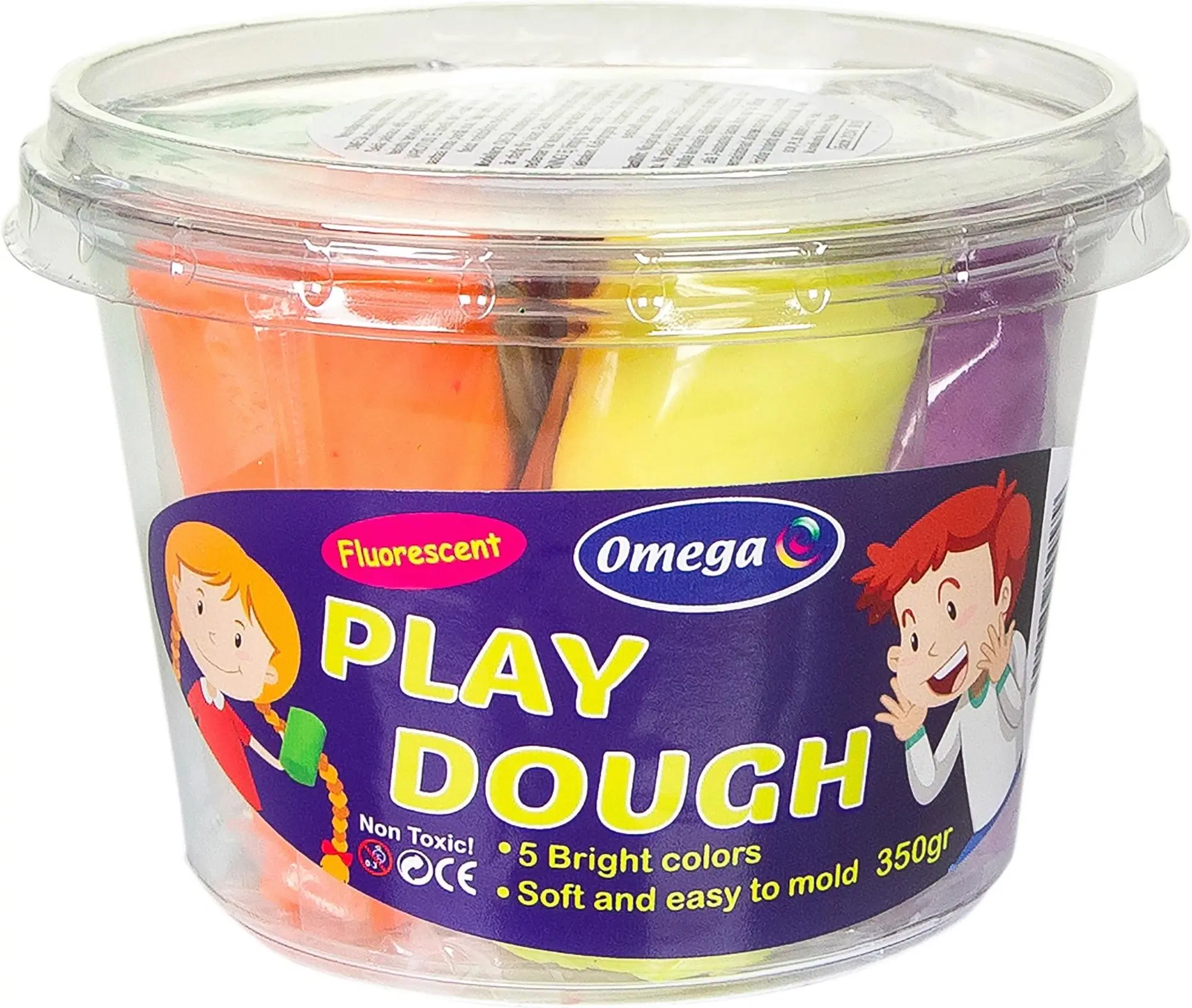 Omega Omega muovailuvaha sanko 5 x 70 gr, neonvärit