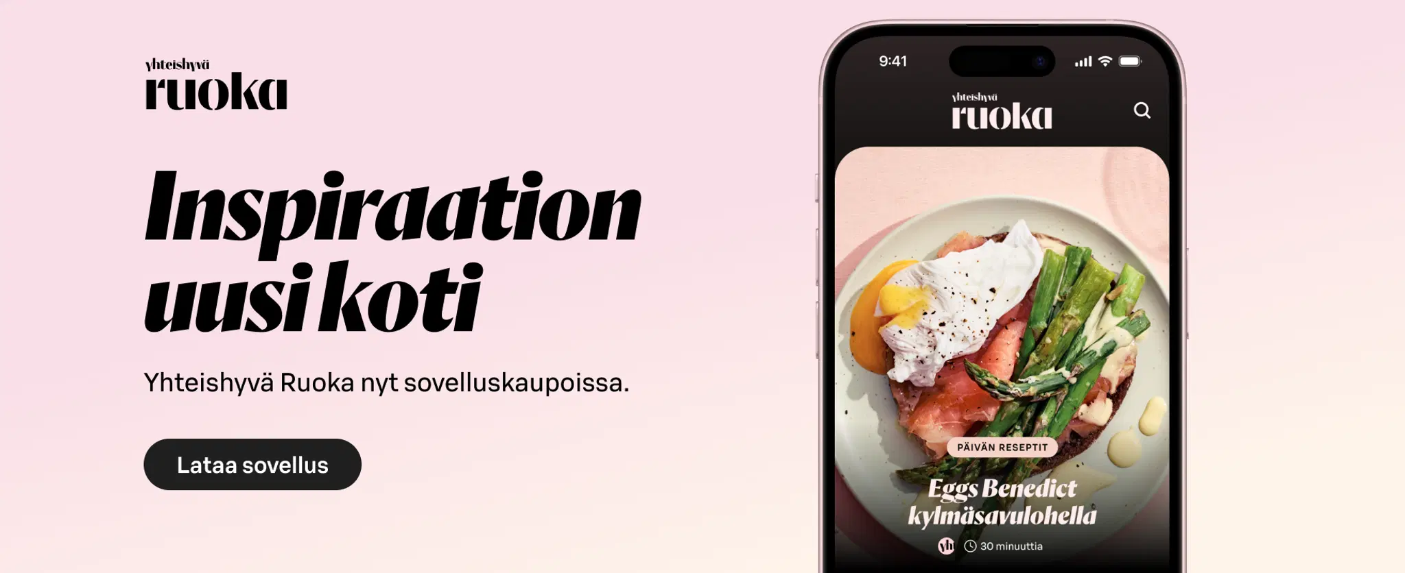 Inspiraation uusi koti. Yhteishyvä Ruoka nyt sovelluskaupoissa.