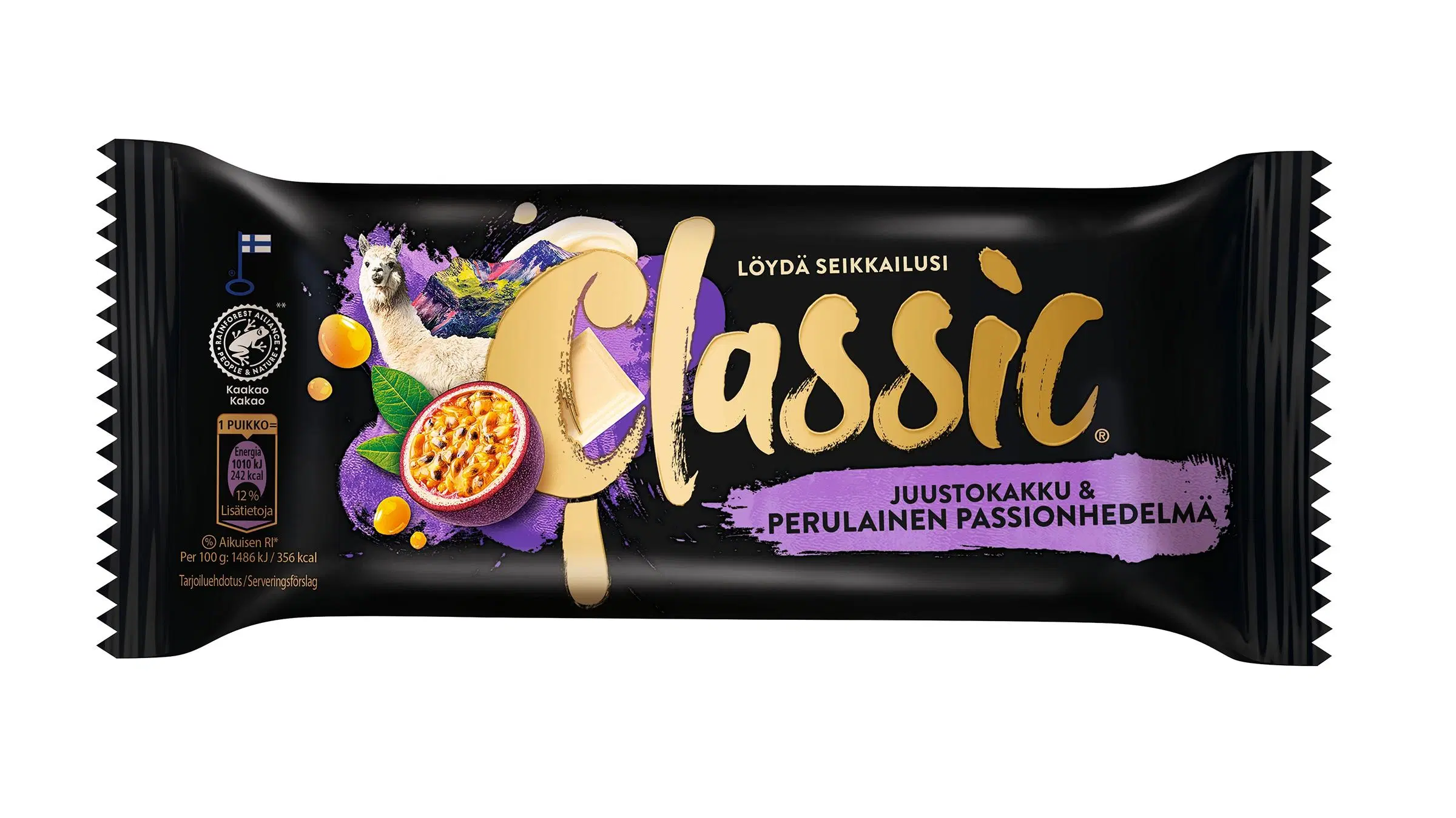 Classic Juustokakku & perulainen passionhedelmä -puikko