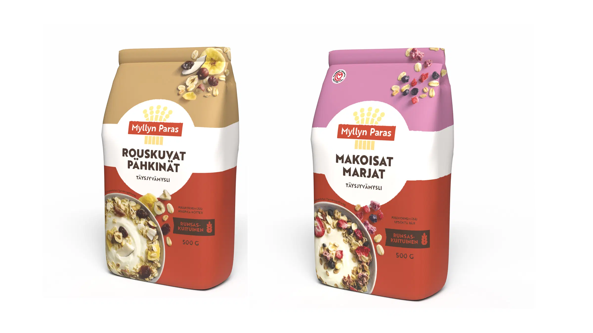 Myllyn Paras Makoisat marjat ja Rouskuvat pähkinät -täysjyvämyslit