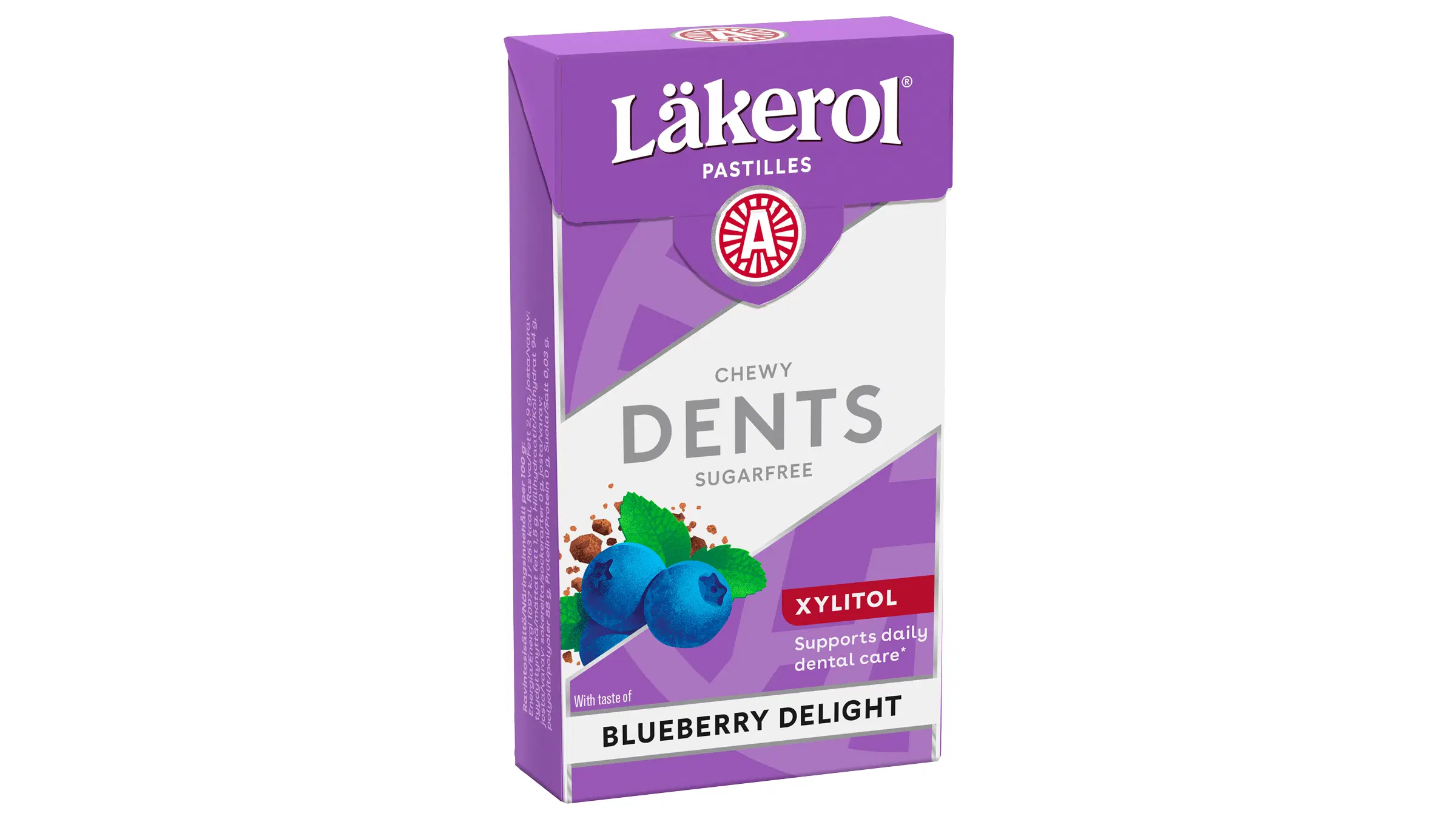 Läkerol Dents Blueberry Delight -ksylitolipastillit